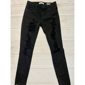 Guess Skinny Ankle Dark Was Distressed Jeans
